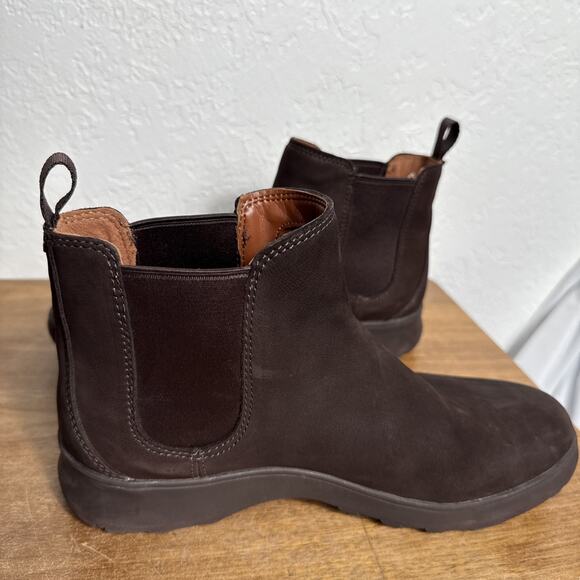 Vionic Evergreen Pull On Boots Sz 8.5 Brown Leather Water Resistant Lightweight - Picture 2 of 11